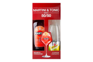 Набір вермут 0.75л 14.9% червоний десертний Fiero Martini+напій безалкогольний Indian Tonic Schweppes 0.75л 1шт