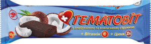 Батончик з альбуміном кокосовою стружкою вітаміном С та цинком 40г Гематовіт
