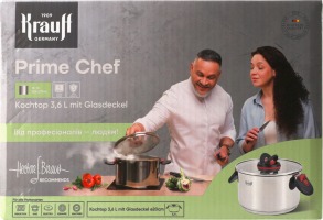 Каструля Prime Chef 3,6л з скляною кришкою 20см Krauff