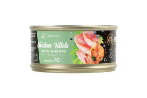 Корм д/дорослих котів Куряче філе з креветками в желе 70г ж/б Savory