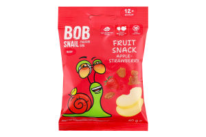 Снэк фруктово-ягодный для детей от 12мес Apple-strawberry Baby Bob Snail м/у 40г