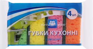 Губка кухонна Еврогруп 4 шт. великопориста