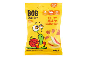 Снэк фруктовый для детей от 12мес Multifruit Baby Bob Snail м/у 40г