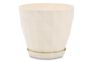 Вазон д/квітів Кристал 0,6л бежевий з підставкою Серінова