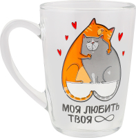 Чашка White coffe Це кохання 330мл скло Galleryglass