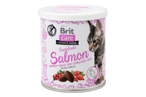 Ласощі д/котів Снек Суперфрутс з лососем 100г Бріт Кеа