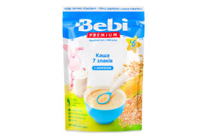 Каша молочна суха для дітей від 6міс швидкорозчинна 7 злаків Bebi Premium д/п 200г