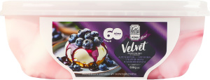 Мороженое 10% двухслойное с черничным наполнителем Крем фреш-черника Velvet Лімо п/у 500г