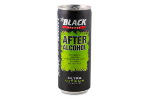 Напиток энергетический безалкогольный сильногазированный After alcohol King of the Night Black Energy ж/б 250мл