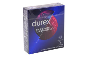 Презервативы латексные рельефные со стимулирующим гелем-смазкой Intense orgasmic Durex 3шт