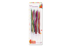 Свеча волнистая цветная 15см №01KYYW004 Greenwich Products Co. Limited 12шт