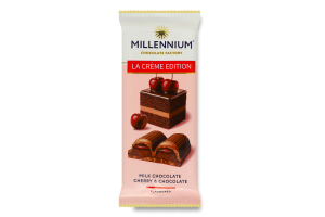 Шоколад молочный с кремовой и вишневой начинками La creme edition Millennium м/у 100г