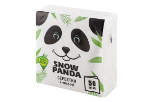 Серветки паперові столові 2-х шарові 24х24см Snow Panda 50шт