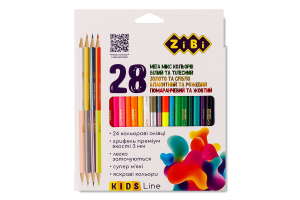 Карандаши цветные 28 цветов №ZB.2442 Kids line ZiBi 24шт