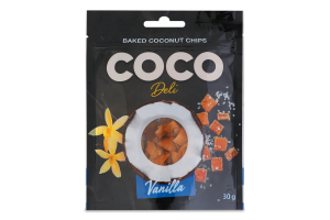Чипси кокосові з ванільною солоною карамеллю Coco Deli д/п 30г