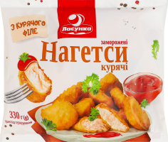 Нагетси курячі заморожені Ласунка м/у 330г