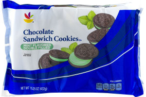 Ahold Chocolate Sandwich Cookies Mint Flavored Double Filled