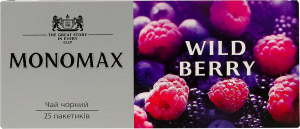 Чай черный цейлонский байховый мелкий с ароматом лесных ягод Wild berry Monomax к/у 25х1.5г