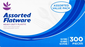 Ahold Heavy Duty Plastic Assorted Flatware - 300 CT