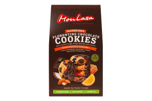 Печиво з апельсиновими цукатами, медом, мигдалем та кокосом безглютенове Шоколадне Флорентіні MonLasa к/у 120г