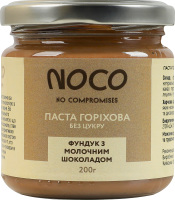 Паста горіхова без цукру Фундук з молочним шоколадом NOCO с/б 200г