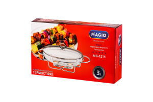 Марміт 3л боросилікатне термостійке скло з кришкою борослилікатне скло+2свічки Magio