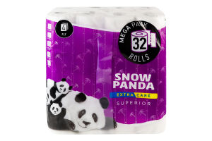 Бумага туалетная 4-х слойная Superior Extra Care Snow Panda 32шт