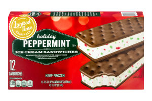 Ahold Holiday Ice Cream Sandwiches Peppermint - 12 CT