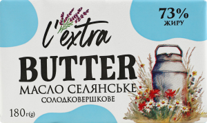Масло солодковершкове 73% Селянське L'extra м/у 180г