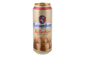 Пиво 0.5л 4.7% напівтемне нефільтроване пастеризоване Kellerbier Kaiserdom з/б