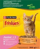 Корм сухий повнораціонний для кошенят з куркою, індичкою, молоком та овочами Junior Friskies к/у 300г