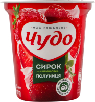 Творожок 5% взбитый с наполнителем фруктовым Клубника Чудо ст 170г