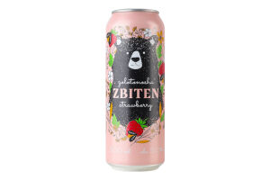 Напиток сброженный 0.5л 5% газированный Strawberry Zolotonosha Zbiten ж/б