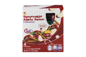 Ahold Squeezable Apple Sauce Pouches Cinnamon - 4 CT