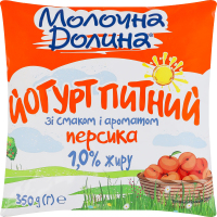 Йогурт 1% питний зі смаком і ароматом персика Молочна Долина м/у 350г