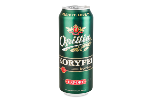 Пиво 0.5л 4.2% світле пастеризоване Koryfei Export Opillia з/б