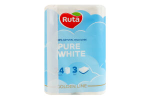 Бумага туалетная 3-х слойная Pure white Ruta 24шт