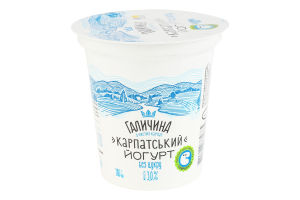 Йогурт 3% десертний без цукру Карпатський Галичина ст 280г