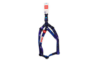 Шлея д/собак НАСА з QR паспортом нейлон пластиковий фастекс р.M 20мм L50-80см 4801-0148 ВауДог