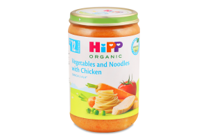 Пюре Овочі та локшина з куркою органічне від 12місяців 220г твіст/б Hipp