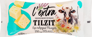 Сир 50% твердий Тільзіт Український прованс L'extra м/у 150г