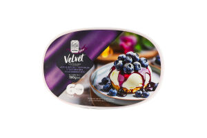 Мороженое 10% двухслойное с черничным наполнителем Крем фреш-черника Velvet Лімо п/у 500г