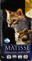 Корм сухой полнорационный для взрослых котов Salmon&tuna Matisse Farmina м/у 1.5кг