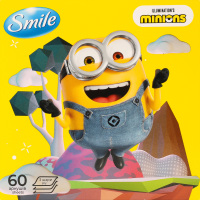 Серветки косметичні 3-х шарові Міньйони Smile 60шт