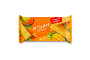 Вафлі зі смаком манго-маракуя Wafers Roshen м/у 216г