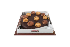 Торт повітряно-горіховий з кремом і начинками Сумські каштани Сумська Паляниця к/у 0.55кг