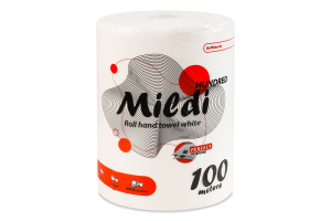 Рушник паперовий білий 100м Mildi 1шт
