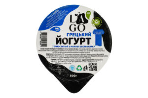 Йогурт 10% термостатный из молока экстракласса Греческий Lago ст 300г