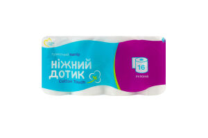 Папір туалетний 2-х шаровий 160 листів Cotton touch Ніжний дотик 16шт