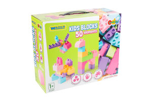 Конструктор Wader Kids Blocks рожевий 50ел 41297